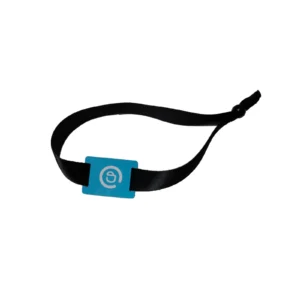 Social Creative - elegant fabric NFC wristband blue for hotels and events