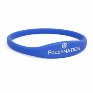 SoCashless NFC Wristband Thin Narrow Blue Colour with White logo PN